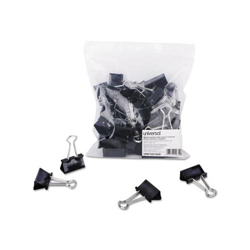 Binder Clips In Zip-seal Bag, Medium, Black-silver, 36-pack