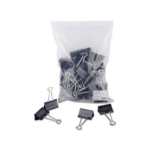 Binder Clips In Zip-seal Bag, Large, Black-silver, 36-pack