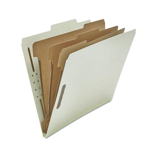 Eight-section Pressboard Classification Folders, 3 Dividers, Letter Size, Gray, 10-box