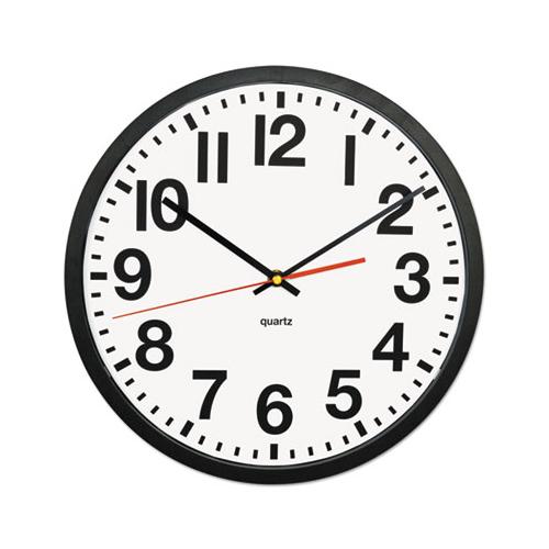 Large Numeral Clock With Auto Daylight Savings Adjustment, 13" Overall Diameter, Black Case, 1 Aa (sold Separately)