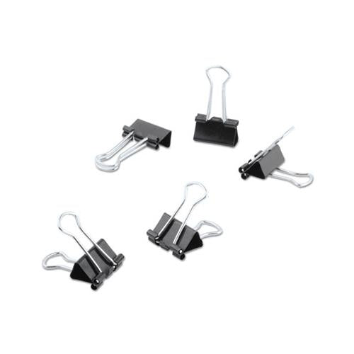 Binder Clips In Dispenser Tub, Mini, Black-silver, 60-pack