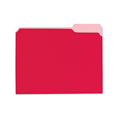 Interior File Folders, 1-3-cut Tabs, Letter Size, Red, 100-box