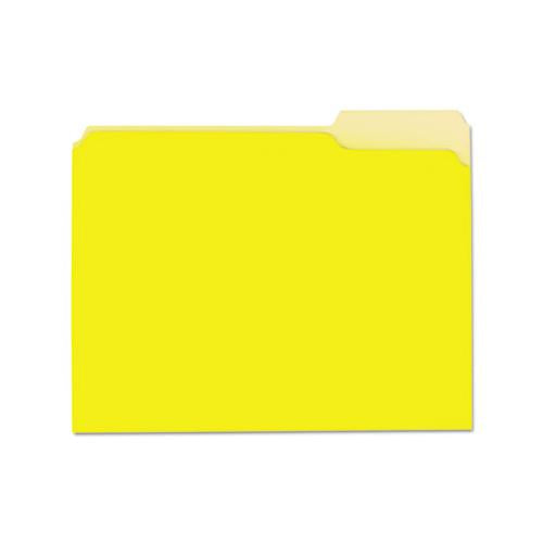 Interior File Folders, 1-3-cut Tabs, Letter Size, Yellow, 100-box