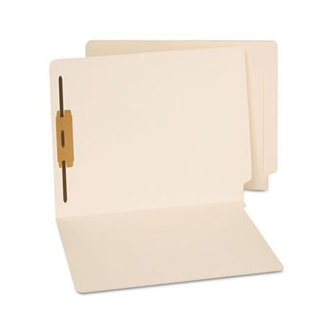 Reinforced End Tab File Folders With One Fastener, Straight Tab, Letter Size, Manila, 50-box