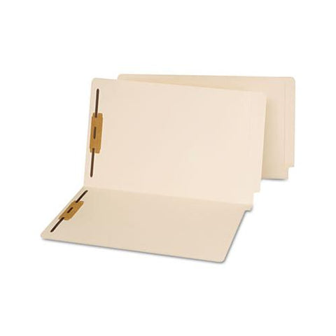 Reinforced End Tab File Folders With Two Fasteners, Straight Tab, Legal Size, Manila, 50-box