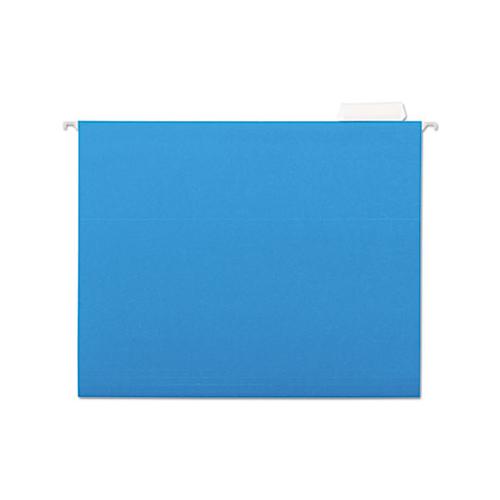 Deluxe Bright Color Hanging File Folders, Letter Size, 1-5-cut Tab, Blue, 25-box
