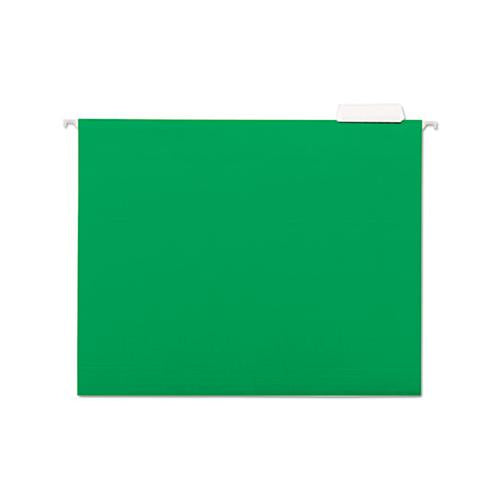 Deluxe Bright Color Hanging File Folders, Letter Size, 1-5-cut Tab, Bright Green, 25-box