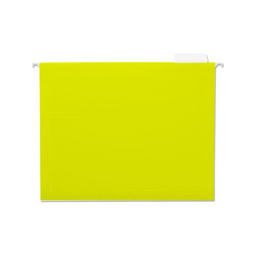 Deluxe Bright Color Hanging File Folders, Letter Size, 1-5-cut Tab, Yellow, 25-box