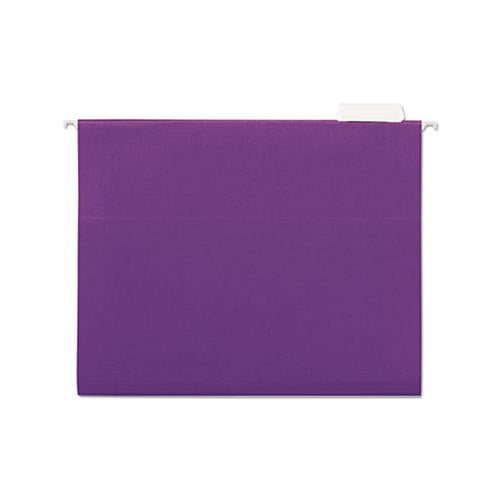 Deluxe Bright Color Hanging File Folders, Letter Size, 1-5-cut Tab, Violet, 25-box