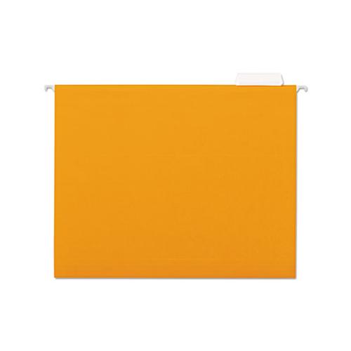 Deluxe Bright Color Hanging File Folders, Letter Size, 1-5-cut Tab, Orange, 25-box