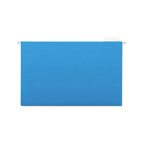 Deluxe Bright Color Hanging File Folders, Legal Size, 1-5-cut Tab, Blue, 25-box