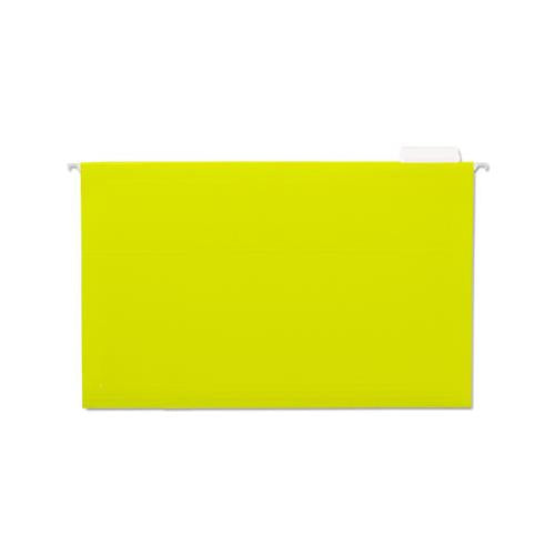 Deluxe Bright Color Hanging File Folders, Legal Size, 1-5-cut Tab, Yellow, 25-box