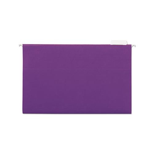 Deluxe Bright Color Hanging File Folders, Legal Size, 1-5-cut Tab, Violet, 25-box