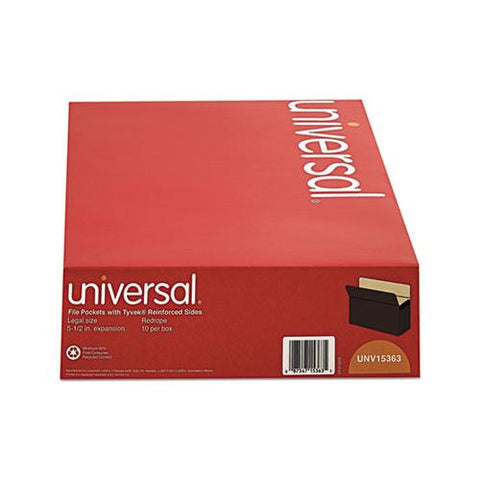 Redrope Expanding File Pockets, 5.25" Expansion, Legal Size, Redrope, 10-box