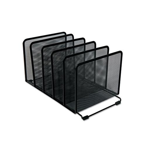 Deluxe Mesh Stacking Sorter, 5 Sections, Letter To Legal Size Files, 14.63" X 8.13" X 7.5", Black