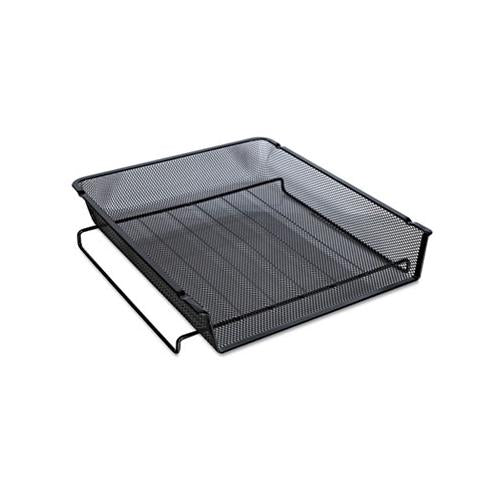 Deluxe Mesh Stackable Front Load Tray, 1 Section, Letter Size Files, 11.25" X 13" X 2.75", Black