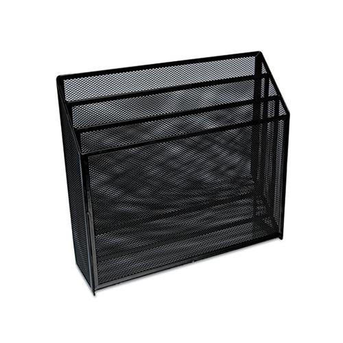 Deluxe Mesh Three-tier Organizer, 3 Sections, Letter Size Files, 12.63" X 3.63" X 11.5", Black