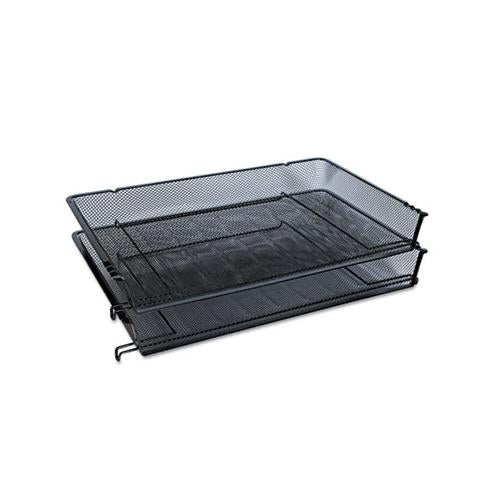 Deluxe Mesh Stacking Side Load Tray, 1 Section, Legal Size Files, 17" X 10.88" X 2.5", Black