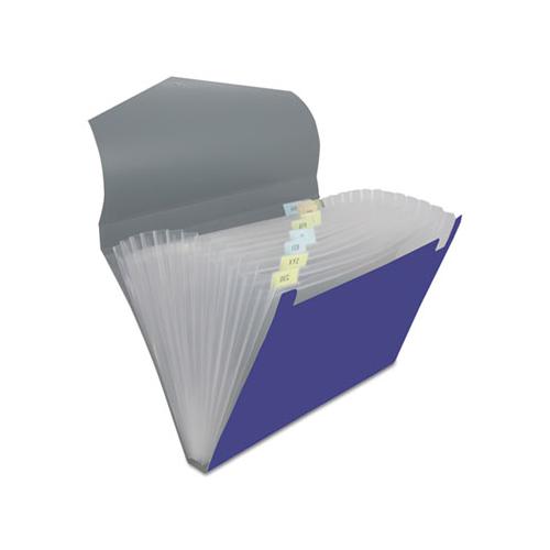 Poly Expanding Files, 13 Sections, Letter Size, Metallic Blue-steel Gray