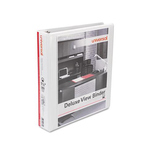 Deluxe Round Ring View Binder, 3 Rings, 1.5" Capacity, 11 X 8.5, White