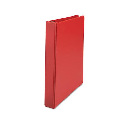 Deluxe Non-view D-ring Binder With Label Holder, 3 Rings, 1" Capacity, 11 X 8.5, Red