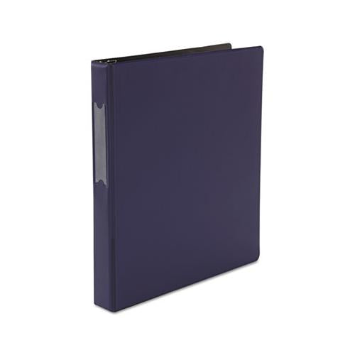 Deluxe Non-view D-ring Binder With Label Holder, 3 Rings, 1" Capacity, 11 X 8.5, Navy Blue