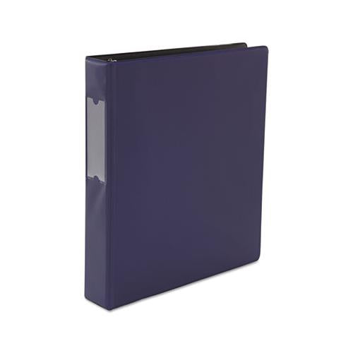 Deluxe Non-view D-ring Binder With Label Holder, 3 Rings, 1.5" Capacity, 11 X 8.5, Navy Blue
