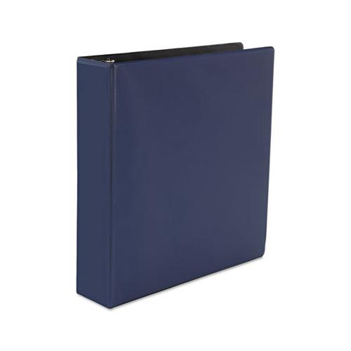 Deluxe Non-view D-ring Binder With Label Holder, 3 Rings, 2" Capacity, 11 X 8.5, Navy Blue