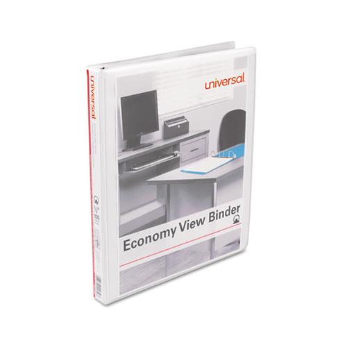 Economy Round Ring View Binder, 3 Rings, 0.5" Capacity, 11 X 8.5, White, 6-pack