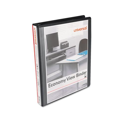 Economy Round Ring View Binder, 3 Rings, 1" Capacity, 11 X 8.5, Black, 12-carton
