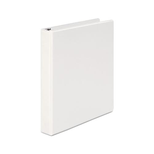 Economy Round Ring View Binder, 3 Rings, 1" Capacity, 11 X 8.5, White, 6-pack