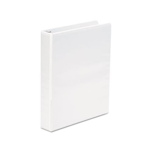 Economy Round Ring View Binder, 3 Rings, 1.5" Capacity, 11 X 8.5, White, 6-pack
