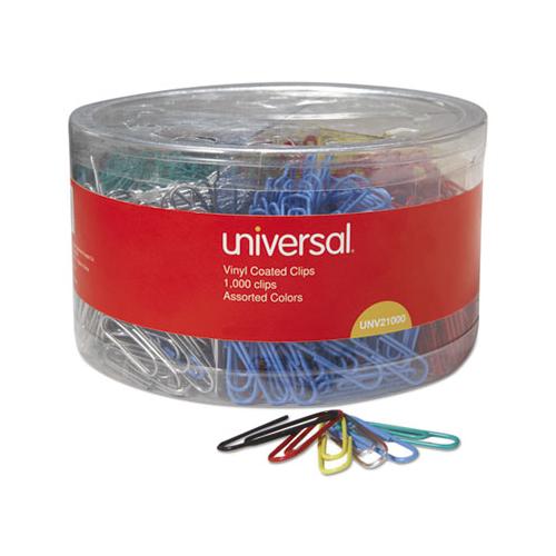 Plastic-coated Paper Clips, Small (no. 1), Assorted Colors, 1,000-pack