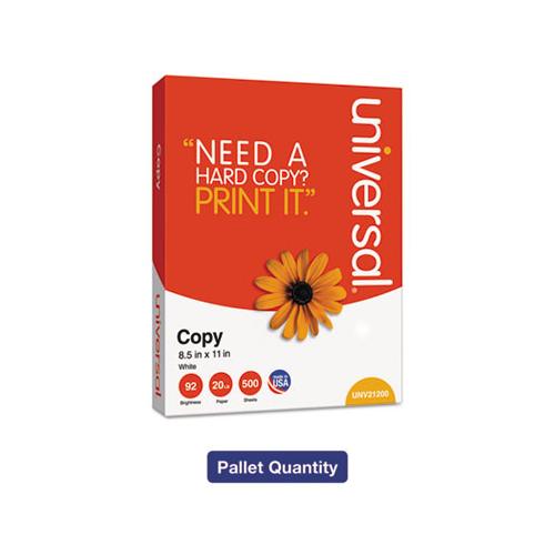 Copy Paper, 92 Bright, 20lb, 8.5 X 11, White, 500 Sheets-ream, 10 Reams-carton, 40 Cartons-pallet