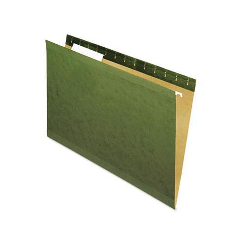 Deluxe Reinforced Recycled Hanging File Folders, Legal Size, 1-3-cut Tab, Standard Green, 25-box