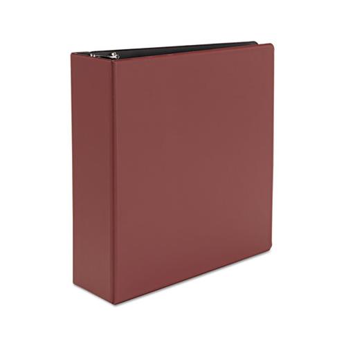Economy Non-view Round Ring Binder, 3 Rings, 3" Capacity, 11 X 8.5, Burgundy
