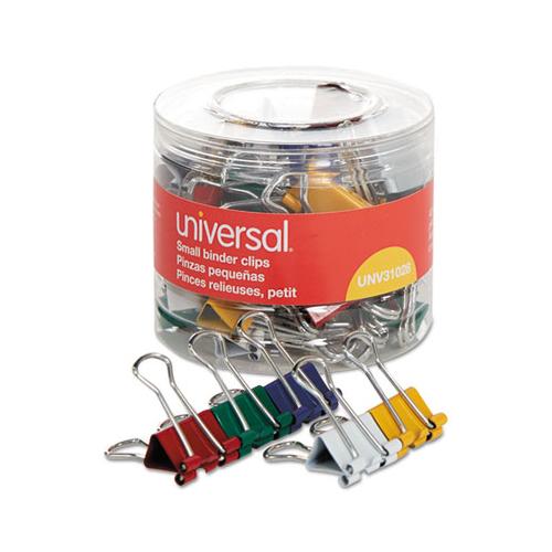 Binder Clips In Dispenser Tub, Small, Assorted Colors, 40-pack