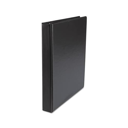 Economy Non-view Round Ring Binder, 3 Rings, 1" Capacity, 11 X 8.5, Black, 4-pack