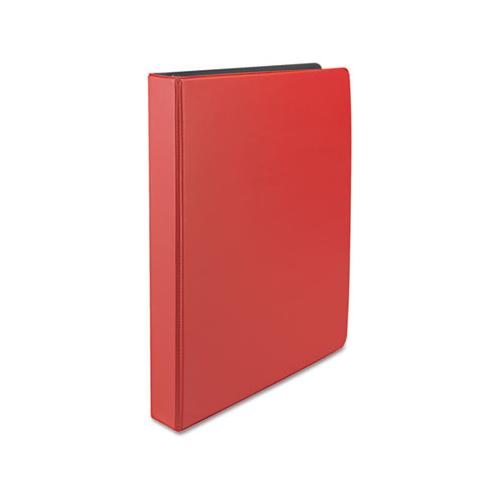 Economy Non-view Round Ring Binder, 3 Rings, 1" Capacity, 11 X 8.5, Red