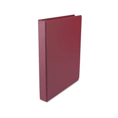 Economy Non-view Round Ring Binder, 3 Rings, 1" Capacity, 11 X 8.5, Burgundy