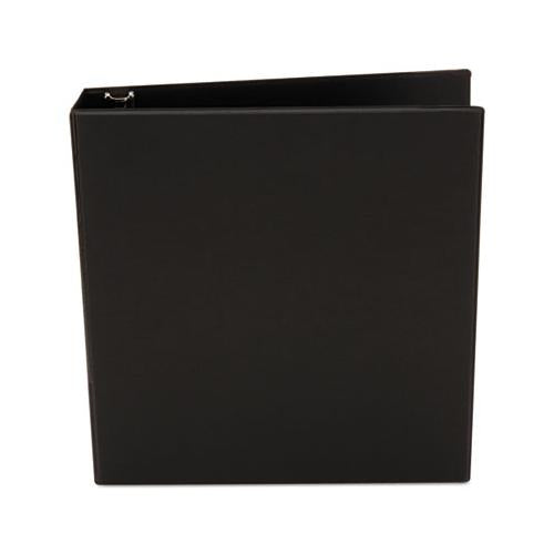 Economy Non-view Round Ring Binder, 3 Rings, 1.5" Capacity, 11 X 8.5, Black