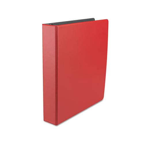Economy Non-view Round Ring Binder, 3 Rings, 1.5" Capacity, 11 X 8.5, Red