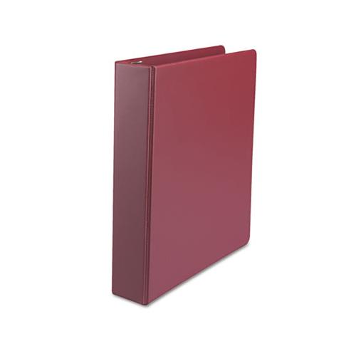 Economy Non-view Round Ring Binder, 3 Rings, 1.5" Capacity, 11 X 8.5, Burgundy