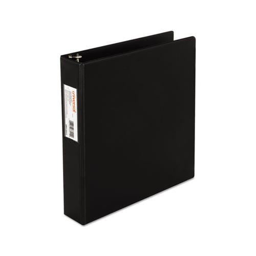 Economy Non-view Round Ring Binder, 3 Rings, 1.5" Capacity, 11 X 8.5, Black