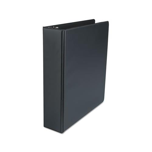 Economy Non-view Round Ring Binder, 3 Rings, 2" Capacity, 11 X 8.5, Black, 4-pack