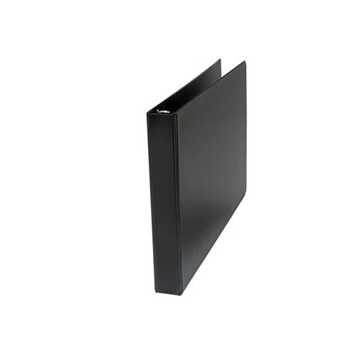 Ledger-size Round Ring Binder With Label Holder, 3 Rings, 1" Capacity, 11 X 17, Black