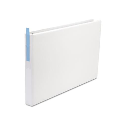 Ledger-size Round Ring Binder With Label Holder, 3 Rings, 1" Capacity, 11 X 17, White