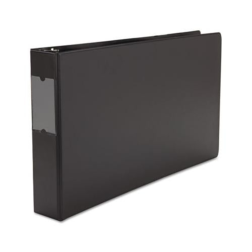 Ledger-size Round Ring Binder With Label Holder, 3 Rings, 2" Capacity, 11 X 17, Black