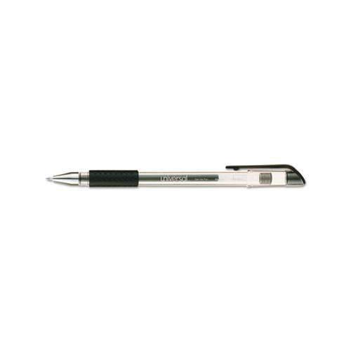 Comfort Grip Stick Gel Pen, Medium 0.7mm, Black Ink, Clear Barrel, Dozen