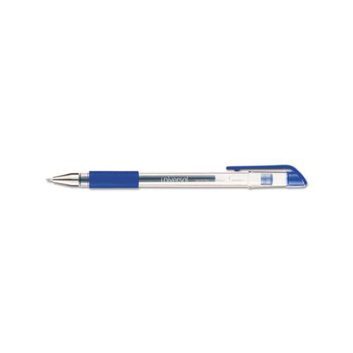 Comfort Grip Stick Gel Pen, Medium 0.7mm, Blue Ink, Clear Barrel, Dozen